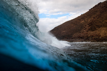 perfect wave in the atlantic ocean, fuerteventura