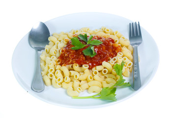 macaroni isolated on white background