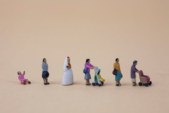 Woman Life cycle from birth to old age