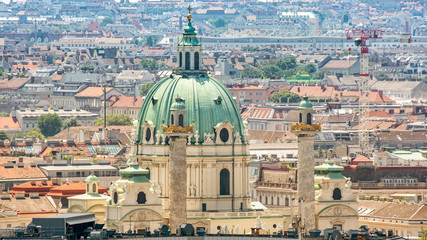 Cityscape And Dome Detail Of St. Charles's Church (Karlskirche), Vienna, Austria