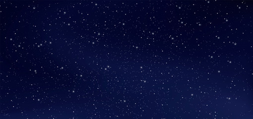 Night starry sky, blue shining space. Abstract background with stars, cosmos. Vector illustration © prostoira777