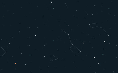 Space background constellation ursa major and ursa minor vector illustration