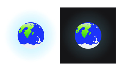 globe on white and black background