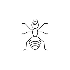 Ant vector line icon on white background