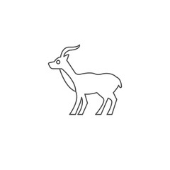 Antelope vector line icon on white background