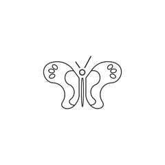 Butterfly vector line icon on white background