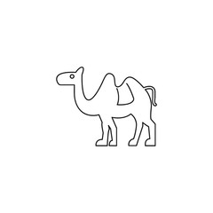 Camel vector line icon on white background