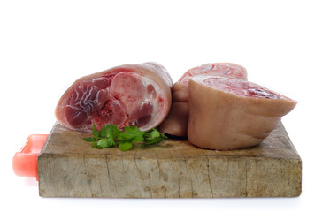 raw pork (leg) isolated on white background