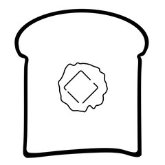 black icon of a plain bread with butter
