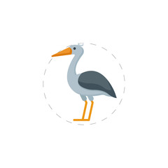 Stork vector flat illustration icon