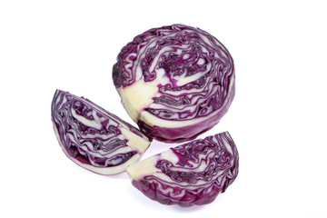 Obraz premium red cabbage isolated on white
