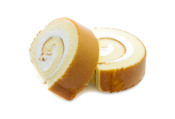 jam roll cakes isolated on white background