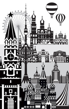 Moscow City Skyline vector 10