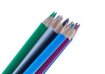 Color pencils isolated on white background.