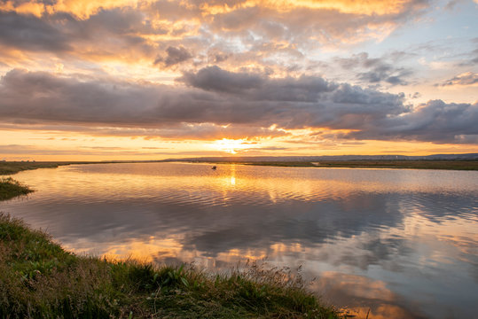 Summer sunset at Penclawdd Estuary