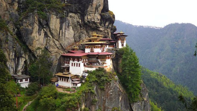 Tiger Nest Paro Taktsangat summer day in Upper Paro Valley Himalyas Bhutan