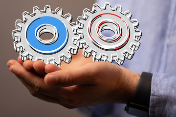 Gear With Success Concept digital.