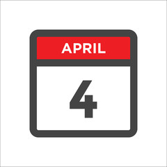 April 4 calendar icon with day of month