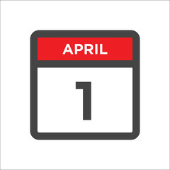 April 1 calendar icon with day of month