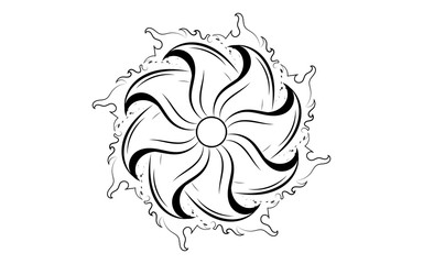 Fototapeta premium Circle pattern petal flower of mandala with black and white,Vector floral mandala relaxation patterns unique design with white background,Hand drawn pattern,concept meditation and relax