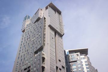 Fototapeta premium Gdynia, Poland - May 07, 2014: Interesting modern building