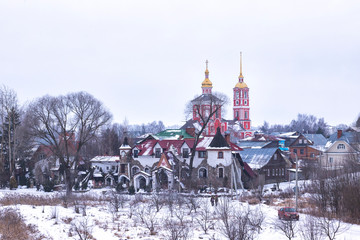 Winter rural landscape, Suzdal, Russia.