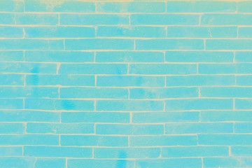 Bright blue bricks and concrete texture for pattern abstract background.