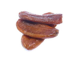 dried bananas (honey baked bananas) on white background