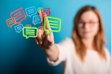 speech bubbles. People Chatting. Vector illustration of a communication concept, relating to feedback