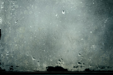 dirty glass with water vapor condensation drops, grunge background