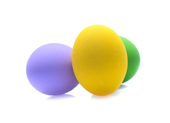 Perfect colorful handmade easter eggs isolated on a white