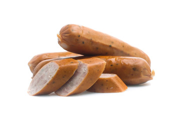 Frankfurter sausage isolated on white background