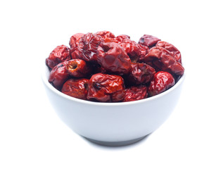 Dried red date or Chinese jujube isolated on white background
