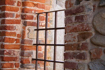 window with internal grate