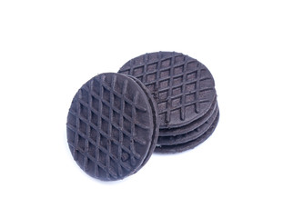 Chocolate Sandwich cracker on white background