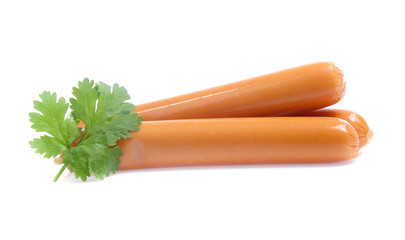 Fresh sausage isolated on white background