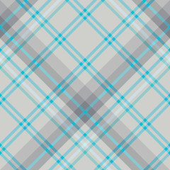 Seamless pattern in light grey and bright blue colors for plaid, fabric, textile, clothes, tablecloth and other things. Vector image. 2