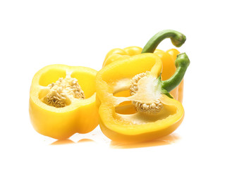 Fototapeta na wymiar yellow pepper isolated on the white background
