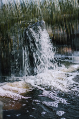 Flowing water on Bastion hill in Riga, Latvia, East Europe