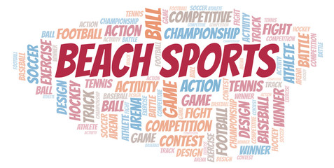 Beach Sports word cloud.