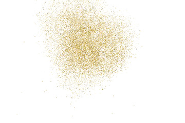 Gold Glitter Texture Isolated On White. Amber Particles Color. Celebratory Background. Golden Explosion Of Confetti. Vector Illustration, Eps 10.