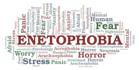 Enetophobia word cloud.