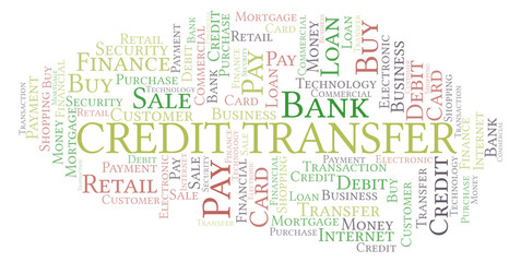 Obraz premium Credit Transfer word cloud.