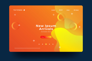 Naklejka premium Website Landing Page with gradient colorful Background. Modern design. Easy editable For landing page, banner, website, homepage, card, ui, or apps. Vector illustration