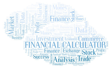 Obraz premium Financial Calculator word cloud.
