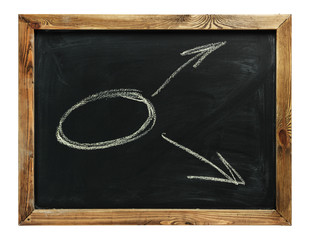 arrow drawn on a chalkboard