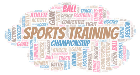 Obraz premium Sports Training word cloud.