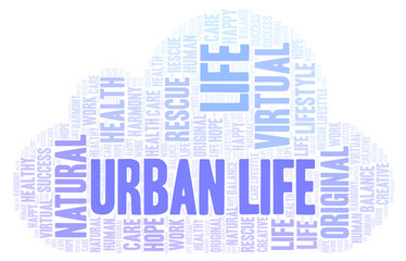 Obraz premium Urban Life word cloud.