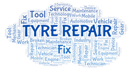 Tyre Repair word cloud.