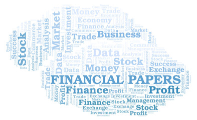 Fototapeta na wymiar Financial Papers word cloud.